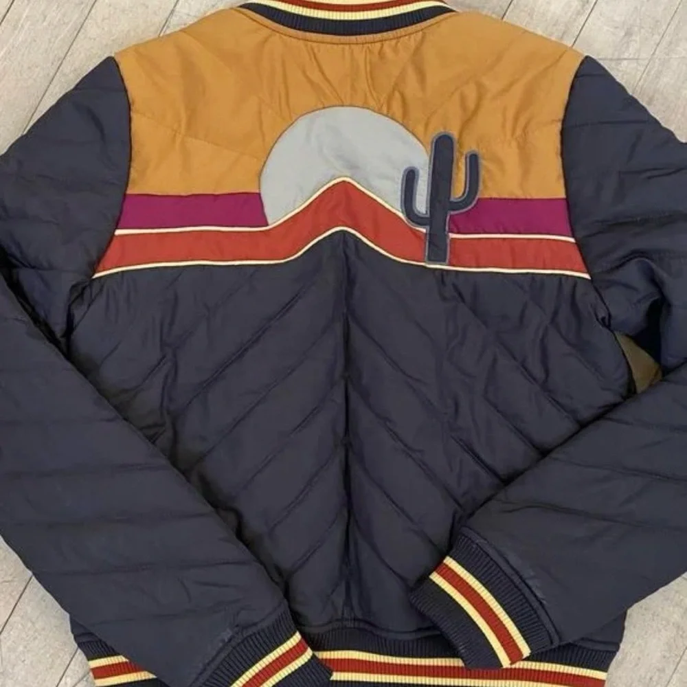 Vintage Style Brown and Orange Quilted Jacket - Picture 4 of 10